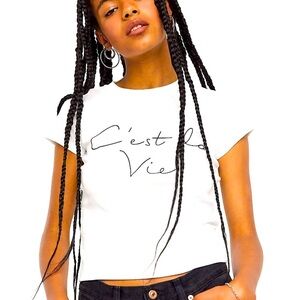 TOPSHOP C’est La Vie Baby Tee. Size 2